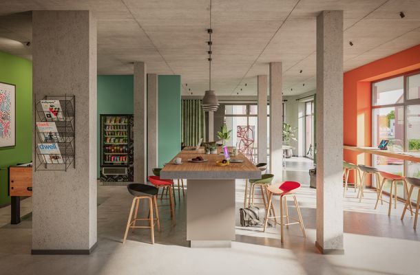 Gemeinschaftsraum für die Apartments