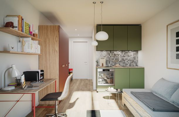 Visualisierung einer vollmöblierten Wohnung 
