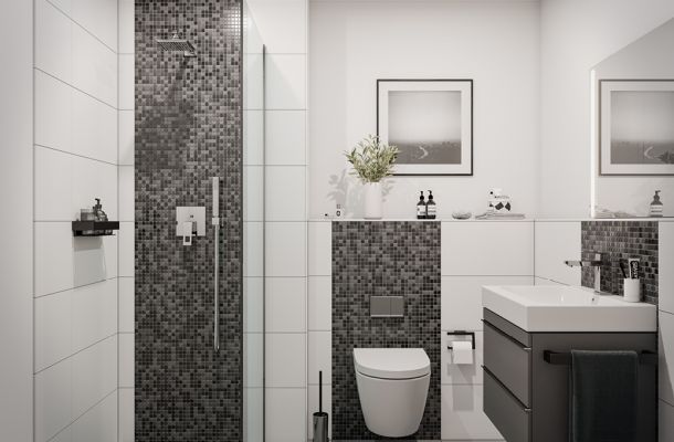 Visualisierung der Badezimmer in den Apartments