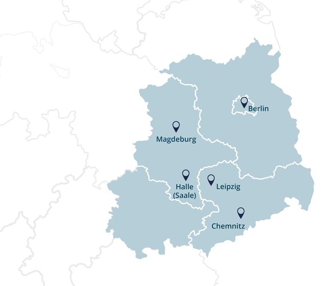 Karte zu den Standorten der MCM Immobilienkonzepte