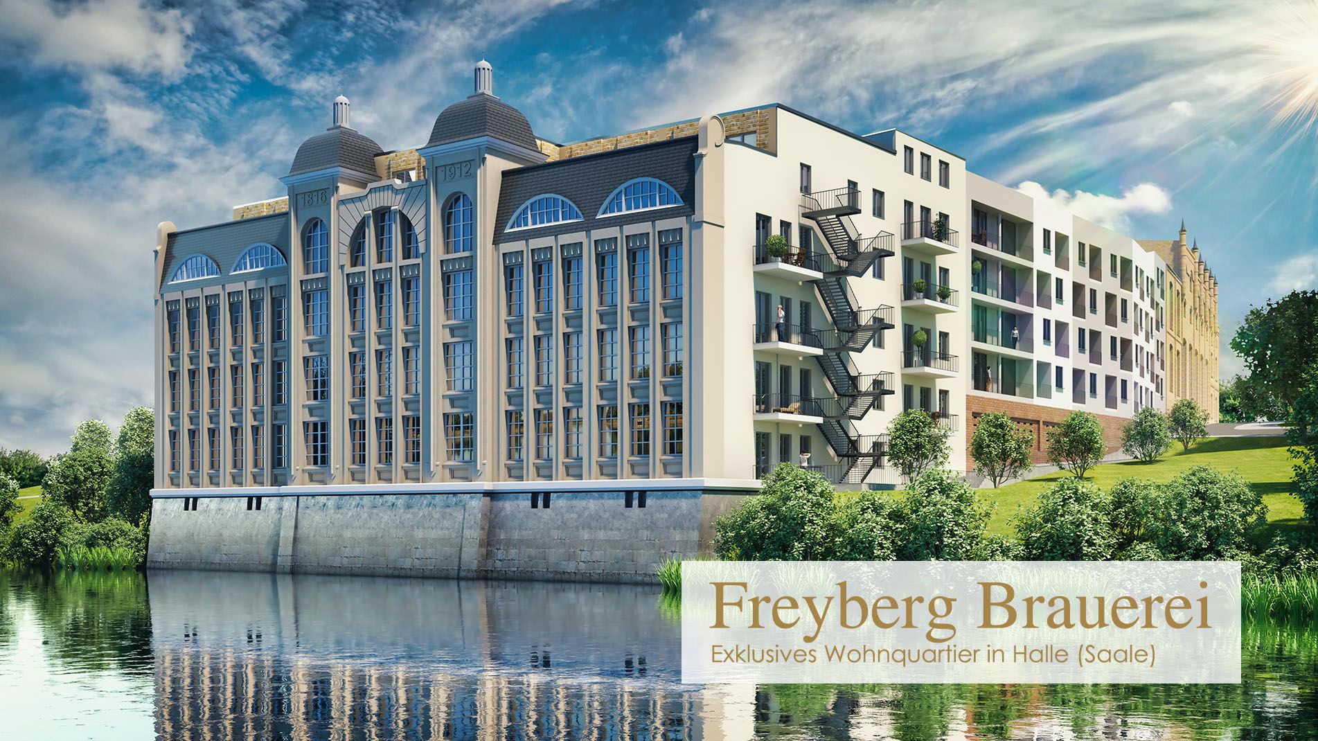Visualisierung der Außenansicht der Freyberg Brauerei